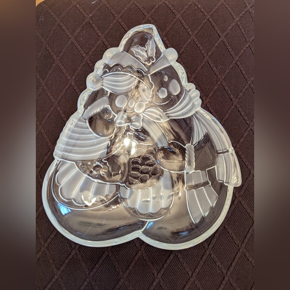 Vintage Gorham Snowy Sweethearts Etched Crystal Snowman Candy Dish - Holiday - Picture 1 of 6